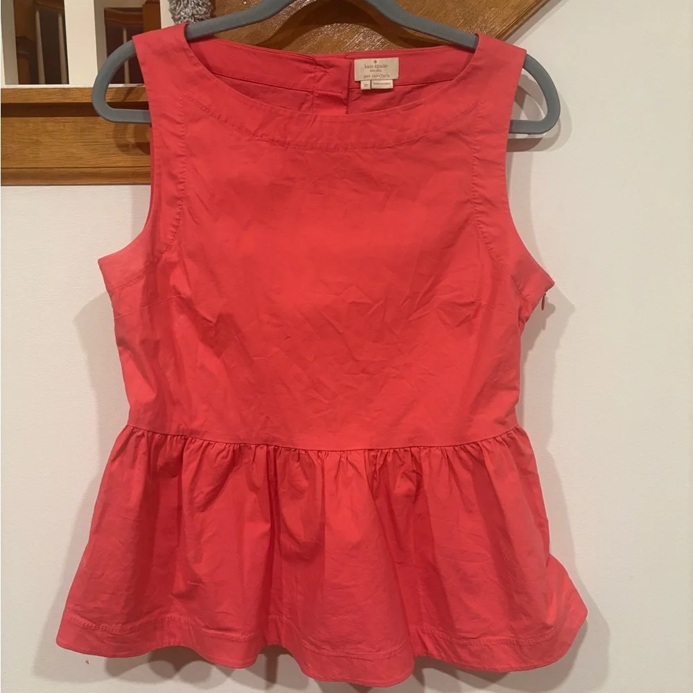 Kate Spade Pink Sleeveless Peplum Top - Picture 3 of 6